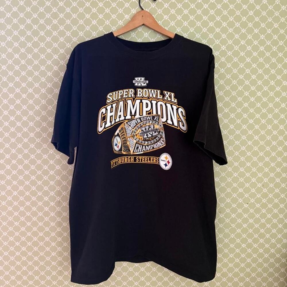 Vintage 2000s Reebok Pittsburgh Steelers Super Bowl XL champions t shirt